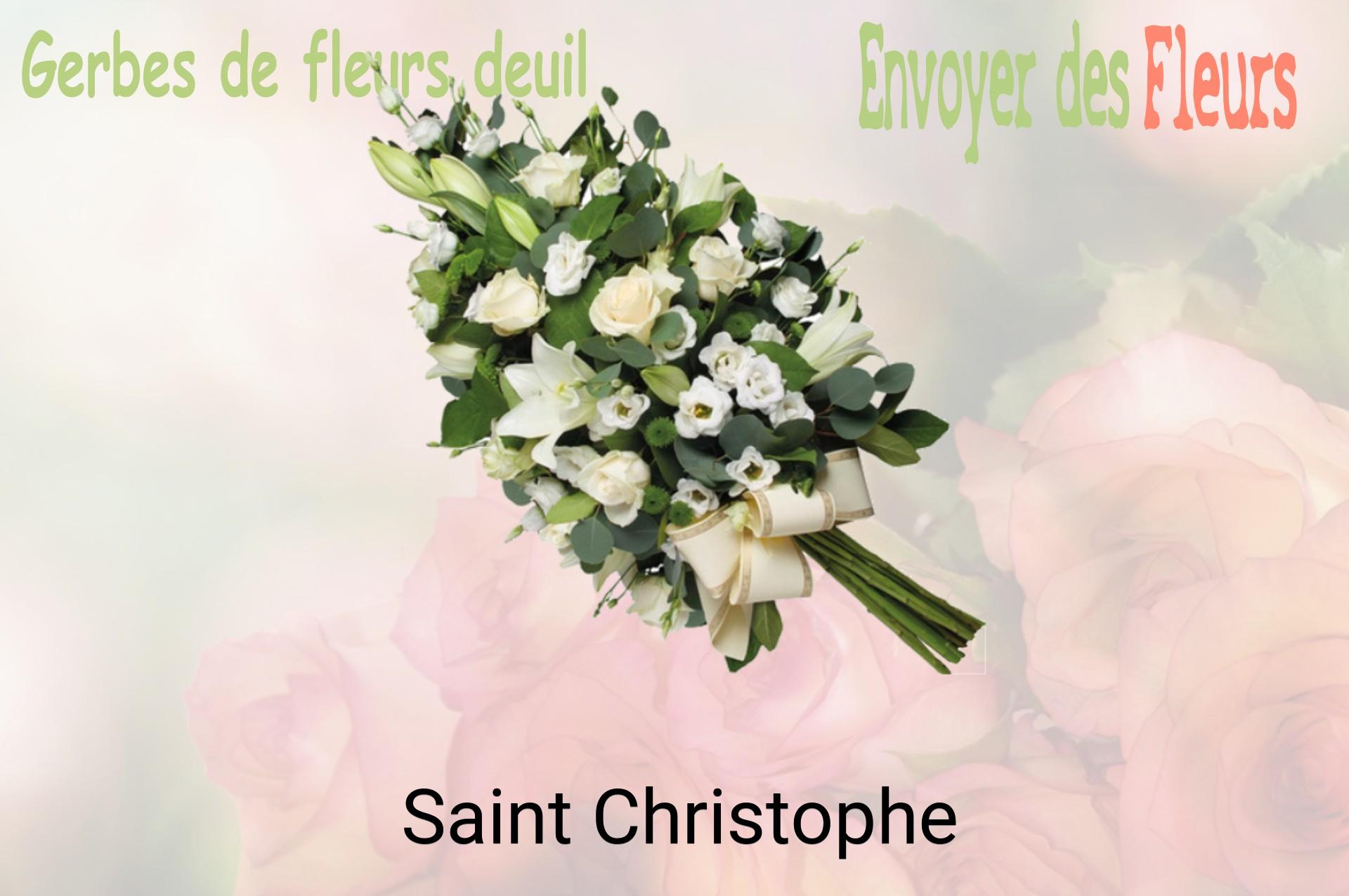 Gerbe de fleurs de deuil livrée à Saint-Christophe